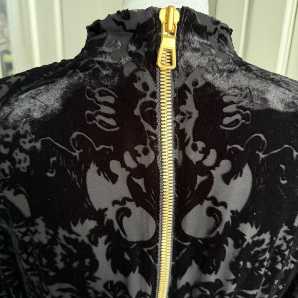 Balmain x H&M Black Velvet and Silk Mock Turtleneck Mini Dress Size 10 - Picture 6 of 9